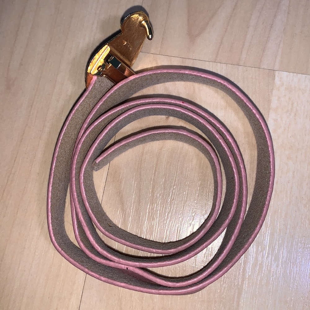 TANJAY Vintage Gold Paisley Thin Leather Belt - Picture 3 of 6